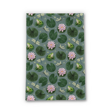 Load image into Gallery viewer, Frog and Lotus Tea Towel