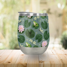 Load image into Gallery viewer, Frog and Lotus Stemless Wine Tumbler