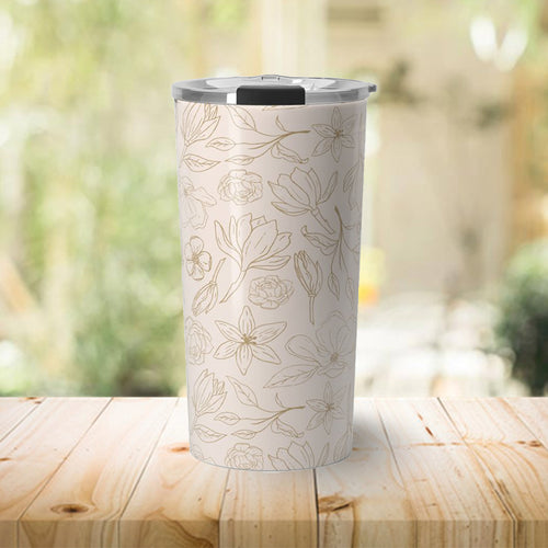 Gold Magnolia Travel Mug