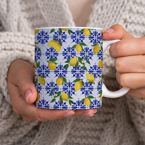 Lemon Tile Pattern - Mug