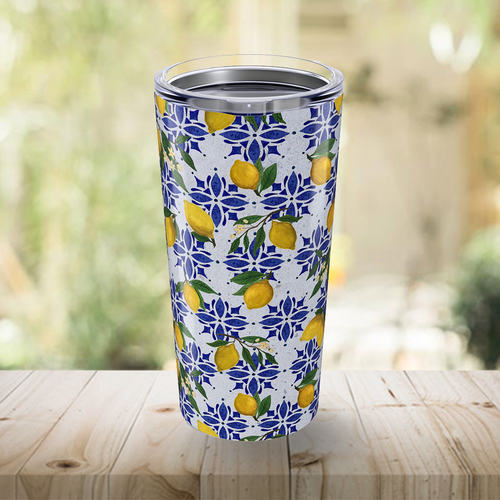 Lemon Tile Travel Mug