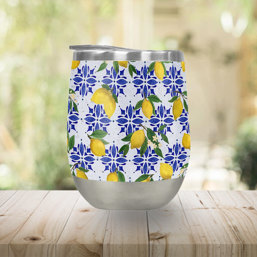 Lemon Tile Wine Tumbler