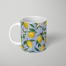 Load image into Gallery viewer, Lemons, Flowers and Stripes Pattern - Mug