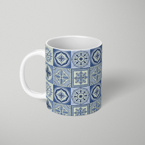 Mediterranean Blue Tile Pattern - Mug