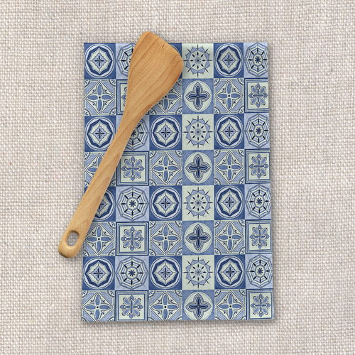 Mediterranean Blue Tile Tea Towel