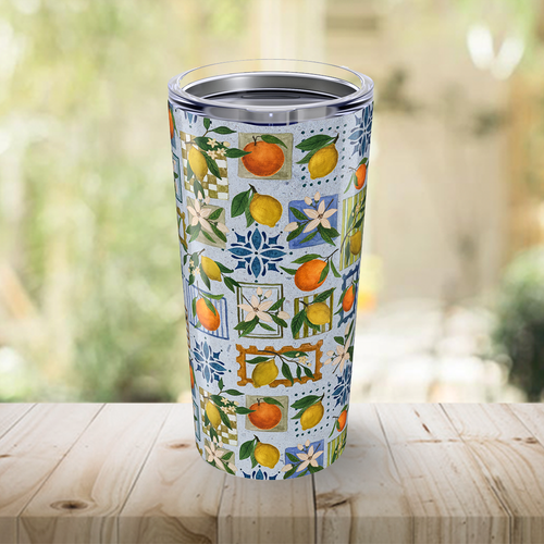 Mediterranean Stamps Travel Mug
