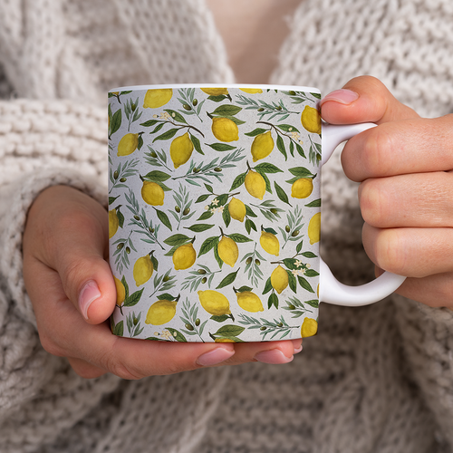 Olive and Lemon Pattern - Mug