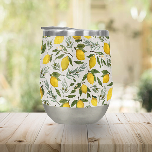 Olive and Lemon Wine Tumbler