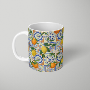 Orange and Lemon Tile Pattern - Mug