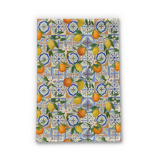 Load image into Gallery viewer, Orange and Lemon Tile Tea Towel