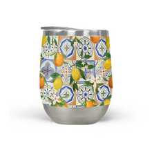 Load image into Gallery viewer, Orange and Lemon Tile Wine Tumbler