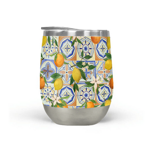 Orange and Lemon Tile Wine Tumbler