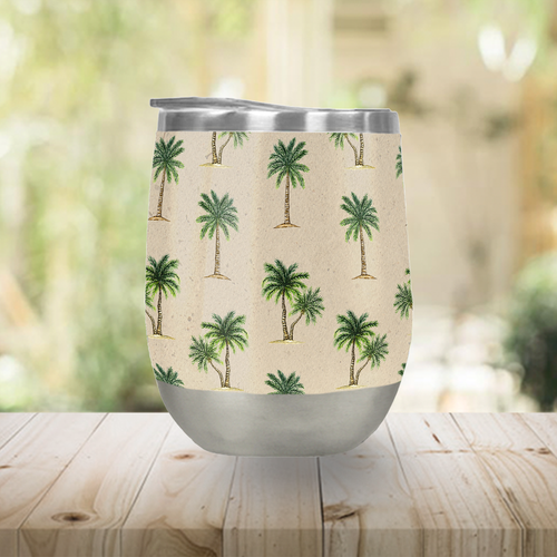 Palm Trees Wine Tumbler