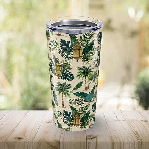 Palms and Lanterns Travel Mug