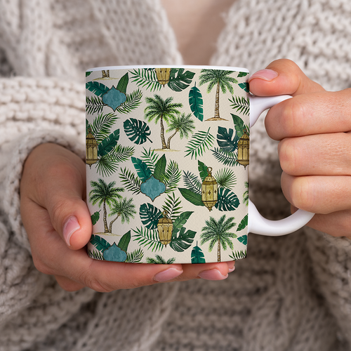 Palms and Lanterns Pattern - Mug