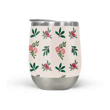 Load image into Gallery viewer, Pink Roses and Leaves Wine Tumbler
