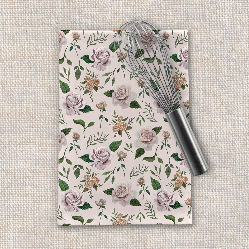 Pink Roses Tea Towel