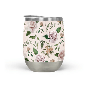 Pink Roses Stemless Wine Tumbler