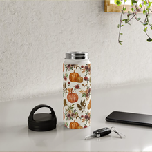 Load image into Gallery viewer, Pumpkin and Fall Flowers Handle Lid Water Bottle