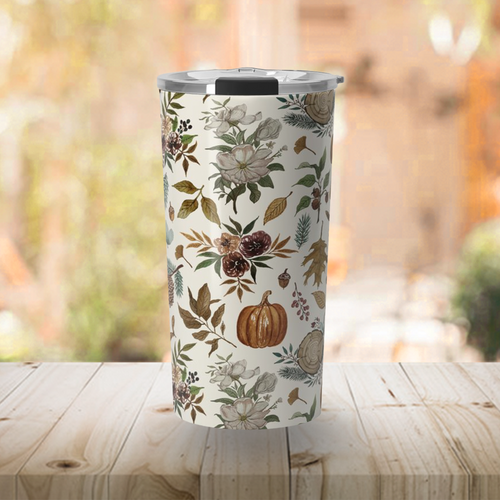 Pumpkins, Flowers & Fall Foliage Travel Mug