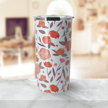 Load image into Gallery viewer, Red Floral Travel Mug