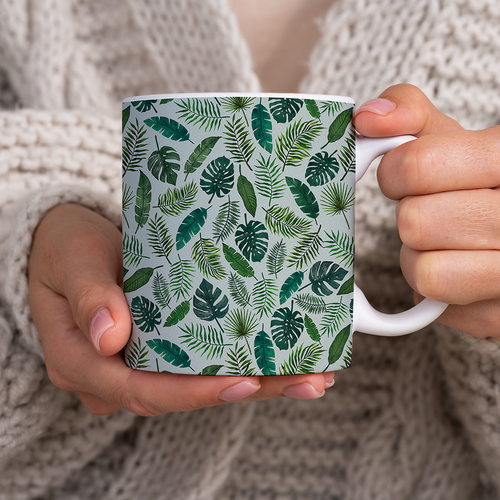 Tropical Leaves Pattern - Mug