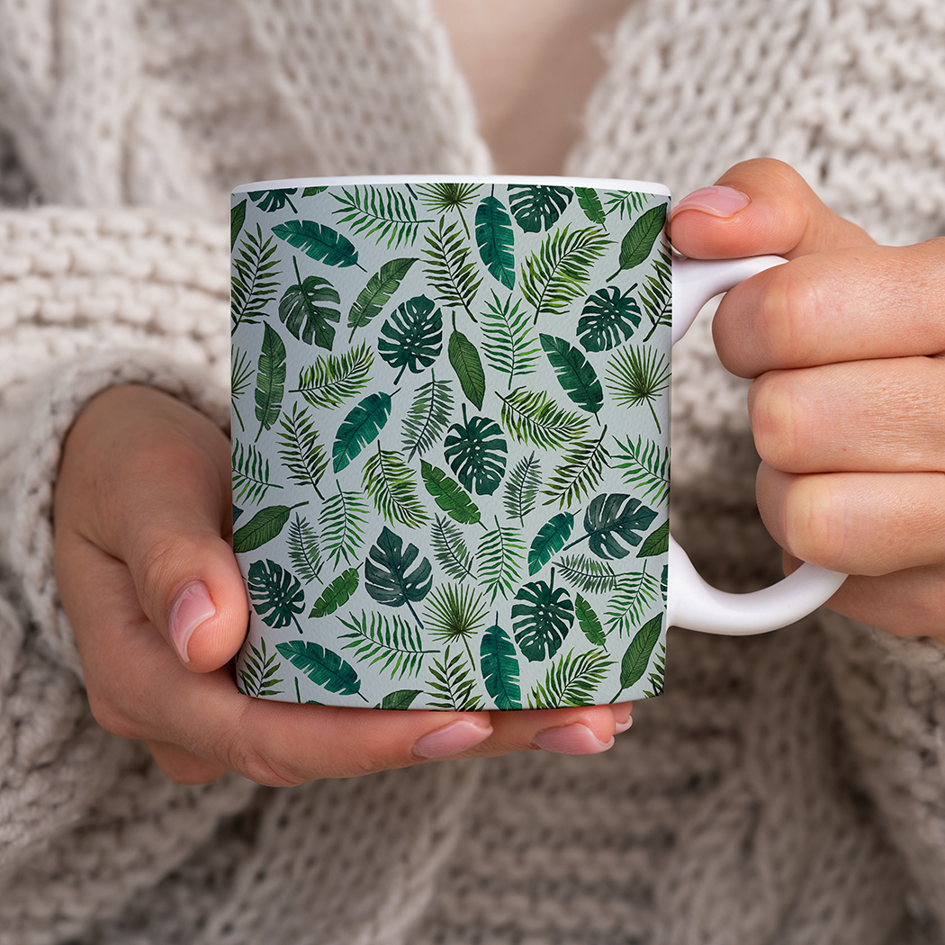 Tropical Leaves Pattern - Mug