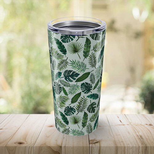 Tropical Leaves Travel Mug