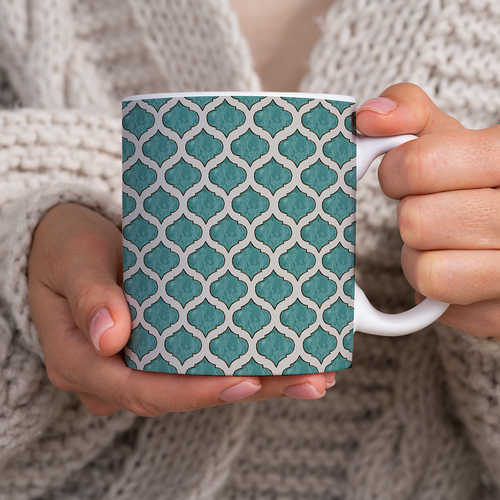 Turquoise Tile Pattern - Mug