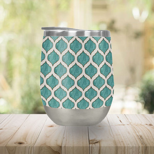 Turquoise Tile Wine Tumbler