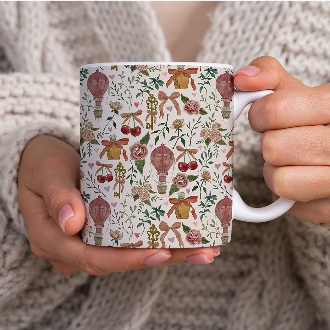 Vintage Valentine's Pattern - Mug