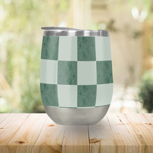 Load image into Gallery viewer, Watercolor Checkered Stemless Wine Tumbler