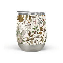 Load image into Gallery viewer, Watercolor Fall Leaves and Flowers Stemless Wine Tumbler