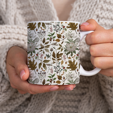 Load image into Gallery viewer, Watercolor Fall Leaves and Flowers Pattern - Mug