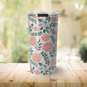 Watercolor Floral Travel Mug