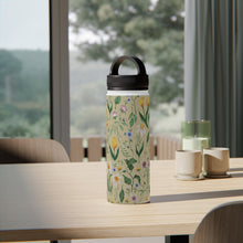 Load image into Gallery viewer, Whimsical Spring Blooms Handle Lid Water Bottle