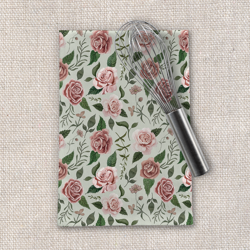 Wild Flower Rose Tea Towel