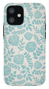 Baby Blue Floral Pattern - Phone Case