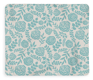 Baby Blue Floral Pattern - Blanket