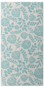 Baby Blue Floral Pattern - Beach Towel