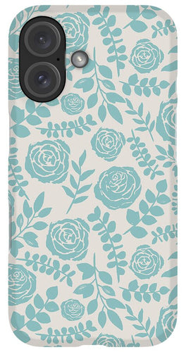 Baby Blue Floral Pattern - Phone Case