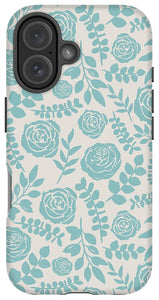Baby Blue Floral Pattern - Phone Case