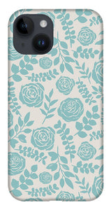 Baby Blue Floral Pattern - Phone Case