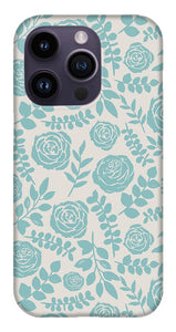 Baby Blue Floral Pattern - Phone Case