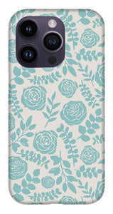 Baby Blue Floral Pattern - Phone Case