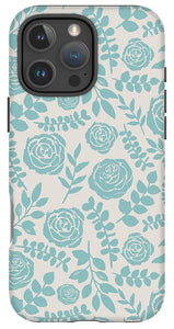 Baby Blue Floral Pattern - Phone Case