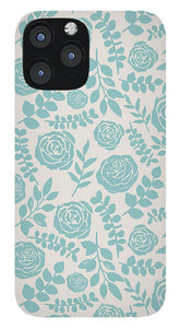 Baby Blue Floral Pattern - Phone Case