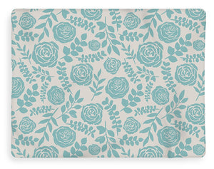 Baby Blue Floral Pattern - Blanket