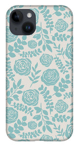 Baby Blue Floral Pattern - Phone Case