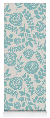 Baby Blue Floral Pattern - Yoga Mat